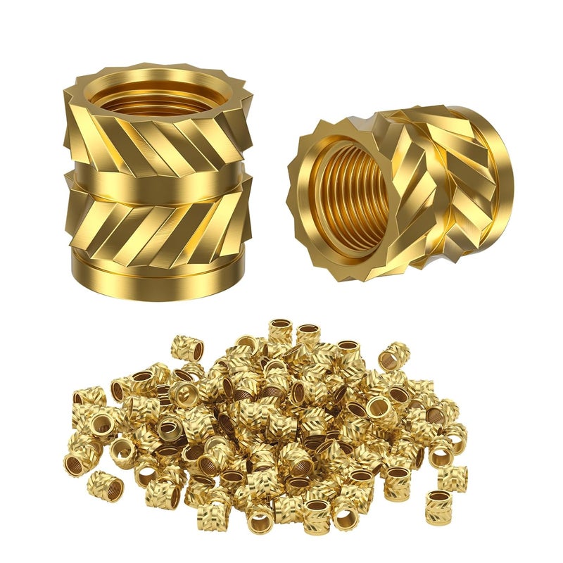 Vibit 100 Pcs Threaded Inserts for Plastic, M4 x 6 x 6 Heat Set Inserts with Soldering Tip & Adapter, Brass Heat Inserts, Metric Knurled Nut Inserts Kit for 3D Printing Components - Image 1
